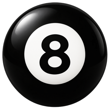 Schwarze Billardkugel mit der Nummer 8
