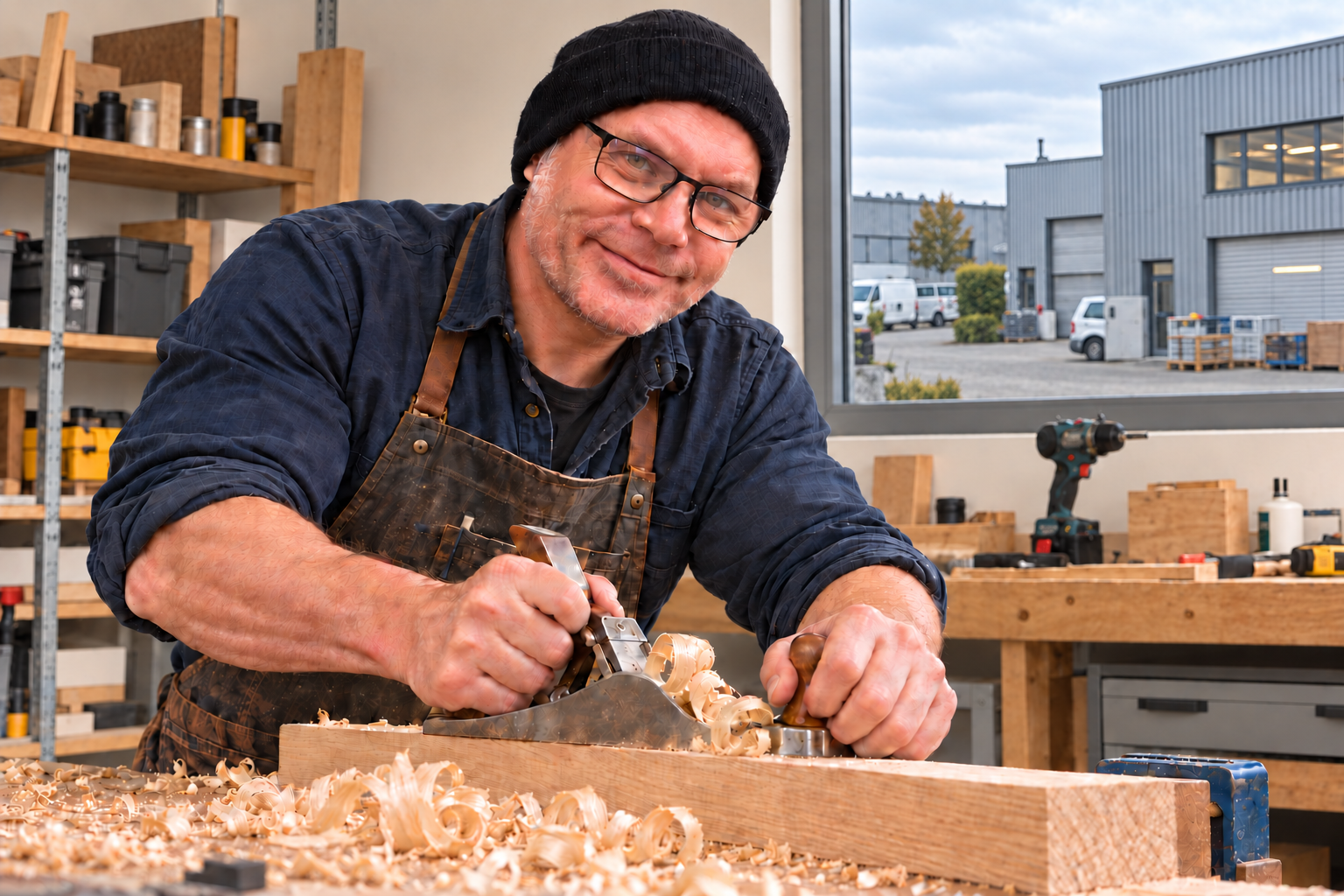 Luigi Di Pinto bei der handwerklichen Arbeit an der Werkbank